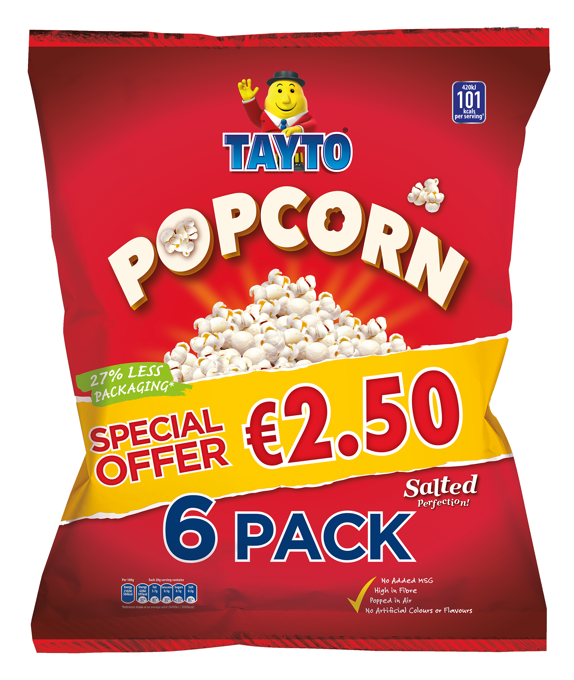 Tayto Popcorn Salted Multipack